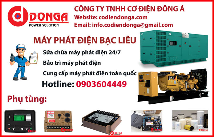 cho thuê máy phát điện tại bạc liêu